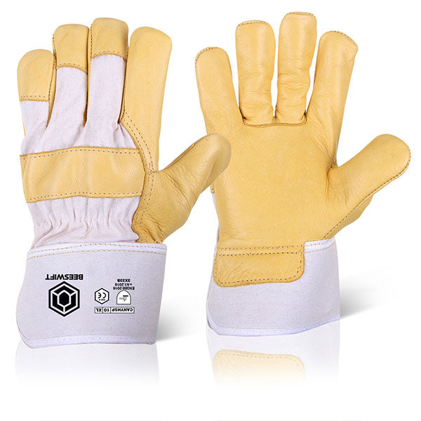 Beeswift Canadian Yellow Hide Rigger Glove Heavy Leather Large Size EN388