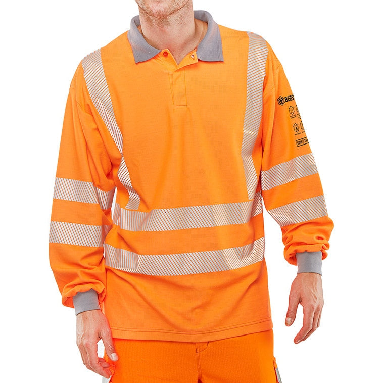 Beeswift Arc-Compliant Fire Retardant Hi-Vis Anti-Static Polo Shirt