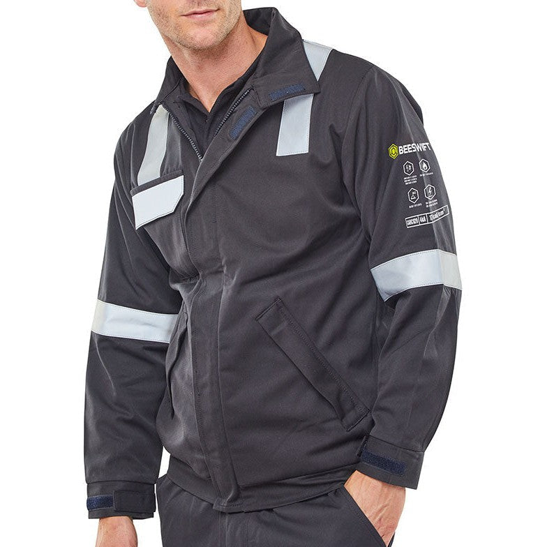 Beeswift Fire Retardant Arc Flash Jacket Anti-Static Modacrylic Cotton Blend