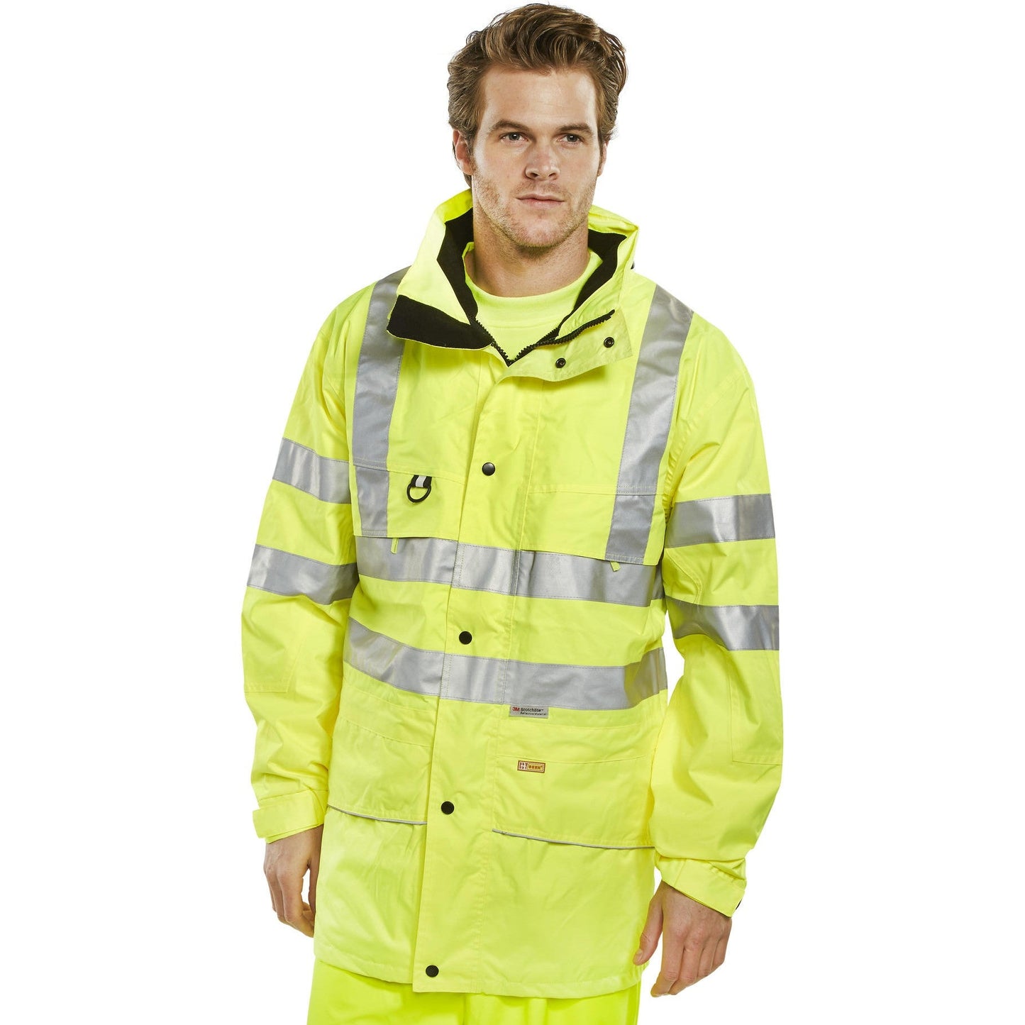 Beeswift Carnoustie High Visibility Waterproof Jacket with Detachable Hood