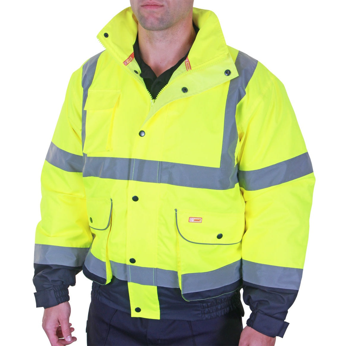 Beeswift Two Tone High Visibility Bomber Jacket Heavyweight Waterproof Class 3