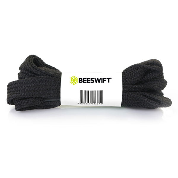Beeswift 90cm Black Flat Boot Laces for Comfortable Footwear Fit