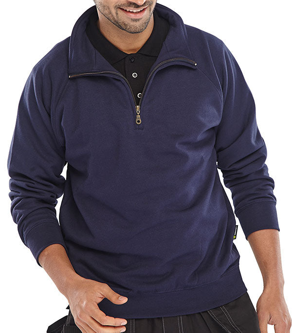 Beeswift Quarter Zip Fleece Shirt 280gsm Cotton Polyester Soft Warm Casual Wear