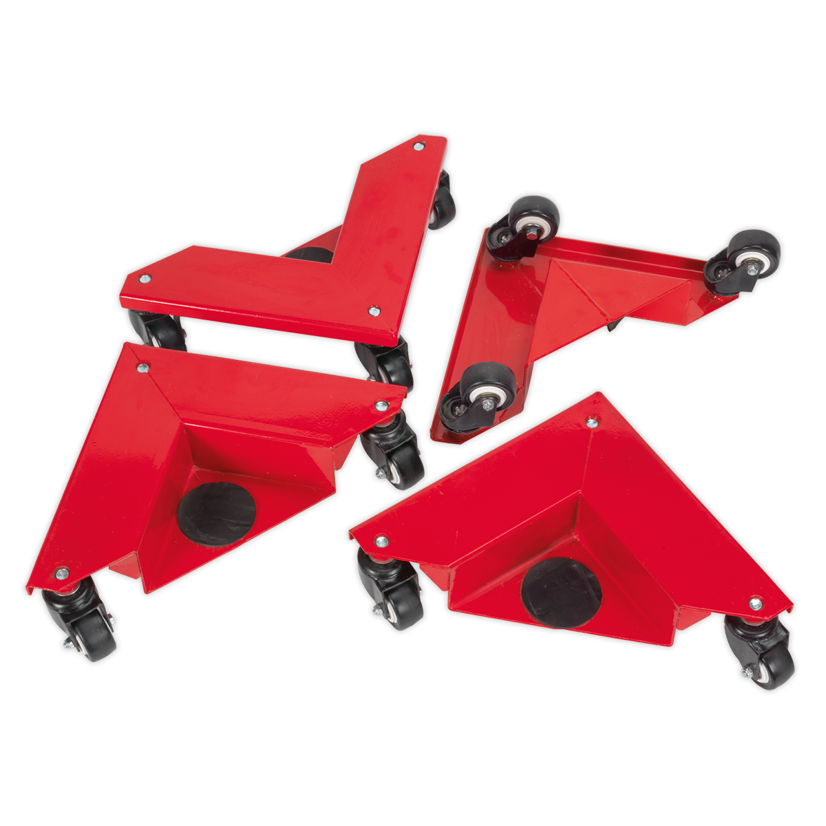 Sealey Corner Transport Dollies Set of 4 Heavy-Duty 150kg Capacity Wheels