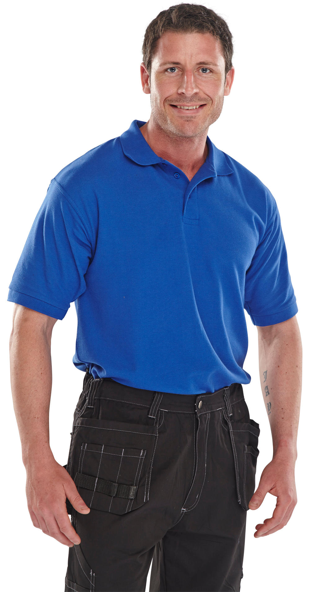 Beeswift Click Premium Pk Shirt 50% Cotton 260gsm Pique Cuffed Sleeves