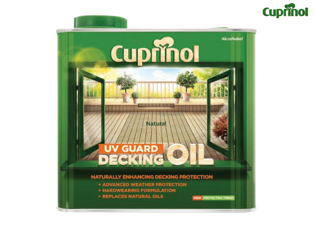 Cuprinol UV Guard Decking Oil Natural 2.5L - Weatherproof & Revitalising Finish