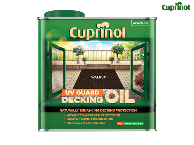 Cuprinol UV Guard Decking Oil 2.5L Walnut Tinted Weather Protection Wood Care