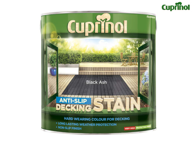 Cuprinol Anti-Slip Decking Stain 2.5L Black Ash Semi-Transparent Finish