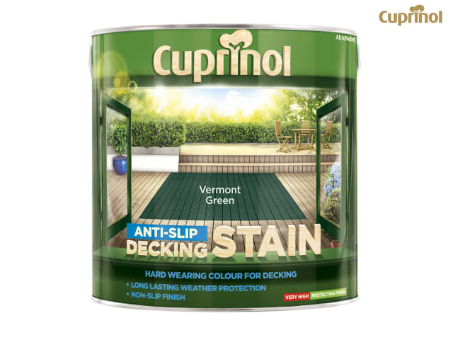 Cuprinol Anti-Slip Decking Stain Vermont Green 2.5L Water Repellent Finish