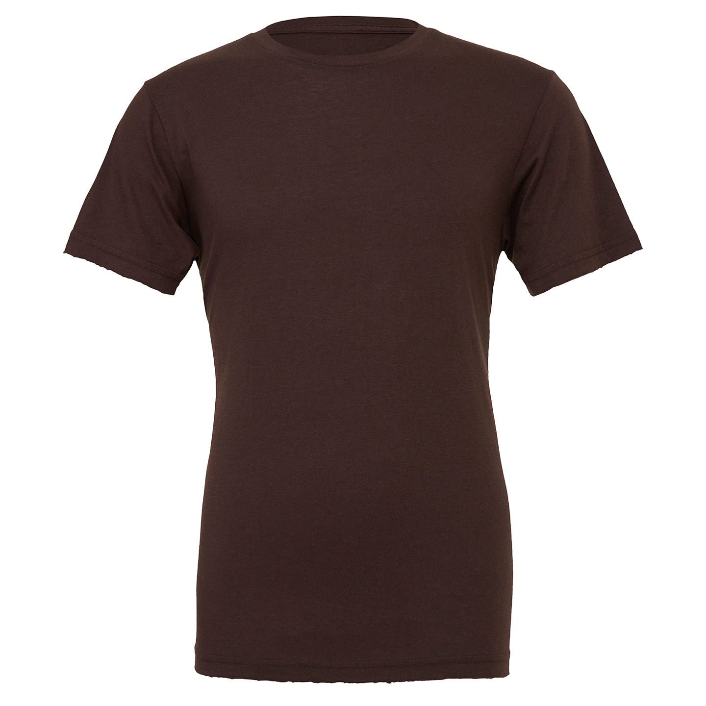 Bella Canvas Unisex Jersey Crew Neck T-Shirt Brown Combed Cotton Slim Fit