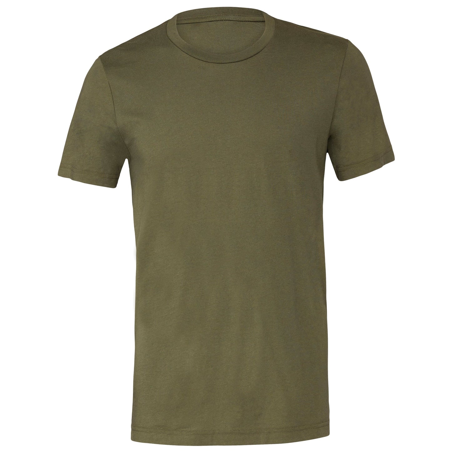 Bella Canvas Unisex Jersey Crew Neck T-Shirt Military Green Slim Fit 100% Cotton