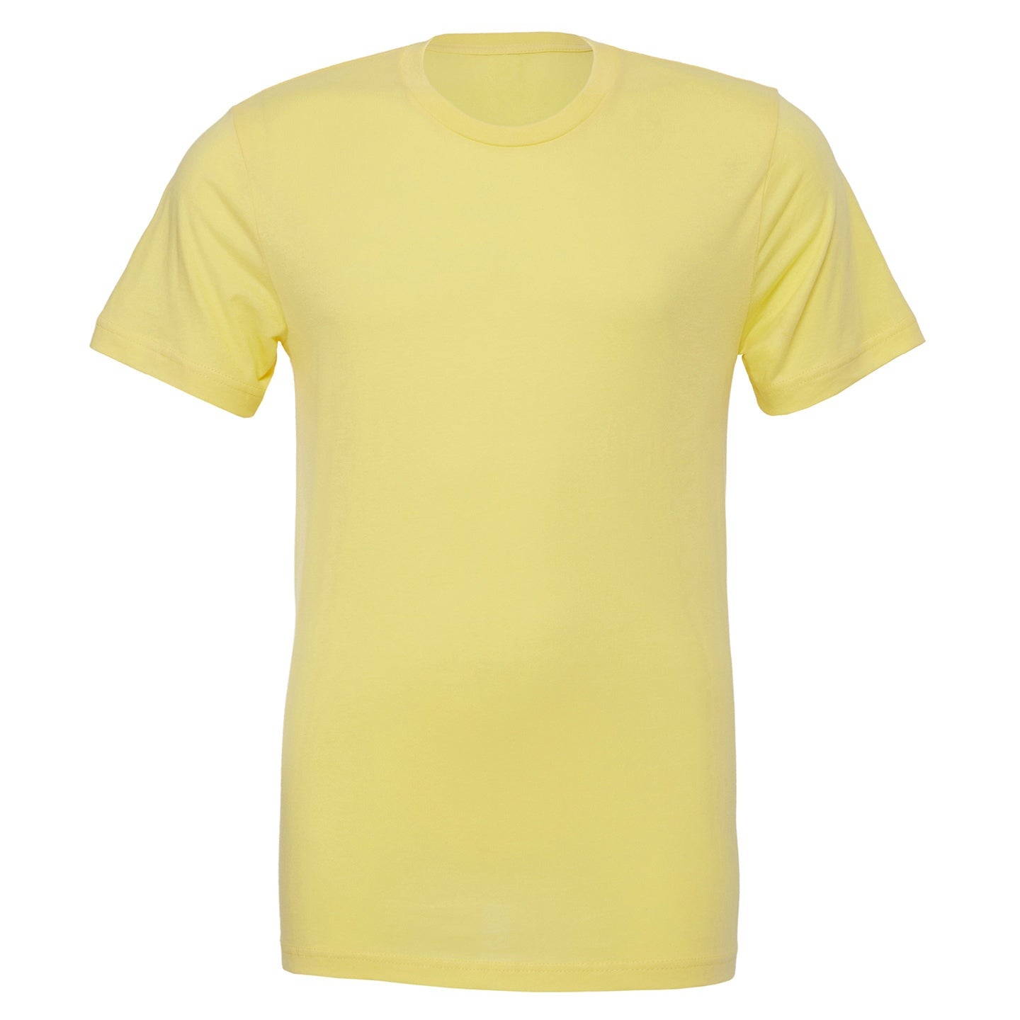 Bella Canvas Unisex Jersey Crew Neck T-Shirt Yellow Combed Cotton Slim Fit
