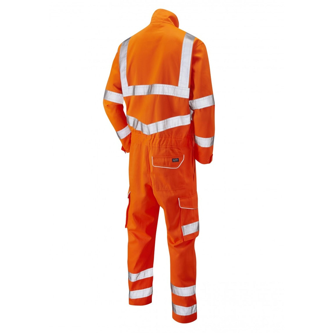 Leo Workwear Molland EcoViz Poly Cotton Coverall YKK Zip Reflective Tape S-6XL