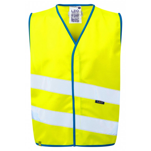 Leo Workwear EcoViz Children's Waistcoat EN 17353 Neon Stars XS-XL Reflective
