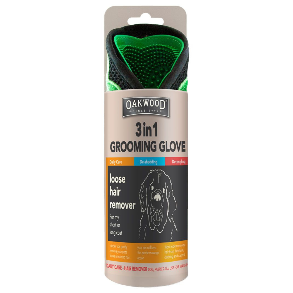 Oakwood 3-in-1 Grooming Glove For Pets Hair Remover and Bathing Tool