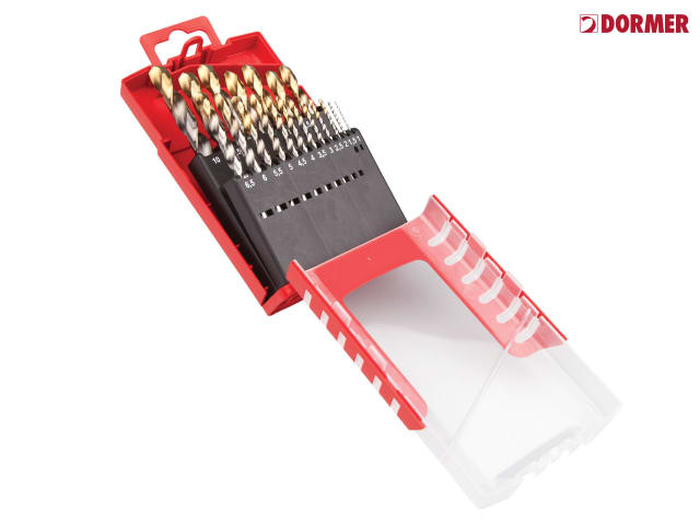 Dormer A095 HSS TiN Coated Drill Set 19pcs 1.0-10mm Compact Engineering Tools