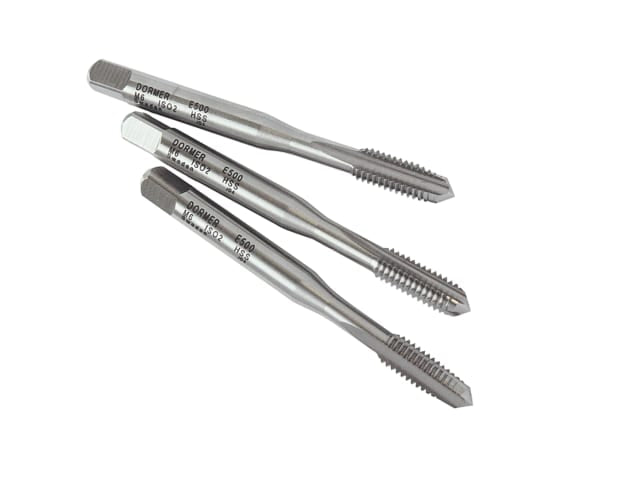 Dormer E500 HSS Coarse Tap Set 3mm Straight Flute Taper Intermediate Bottoming