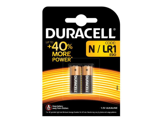 Duracell LR1 Alkaline Batteries Pack of 2 with Duralock Power Preserve