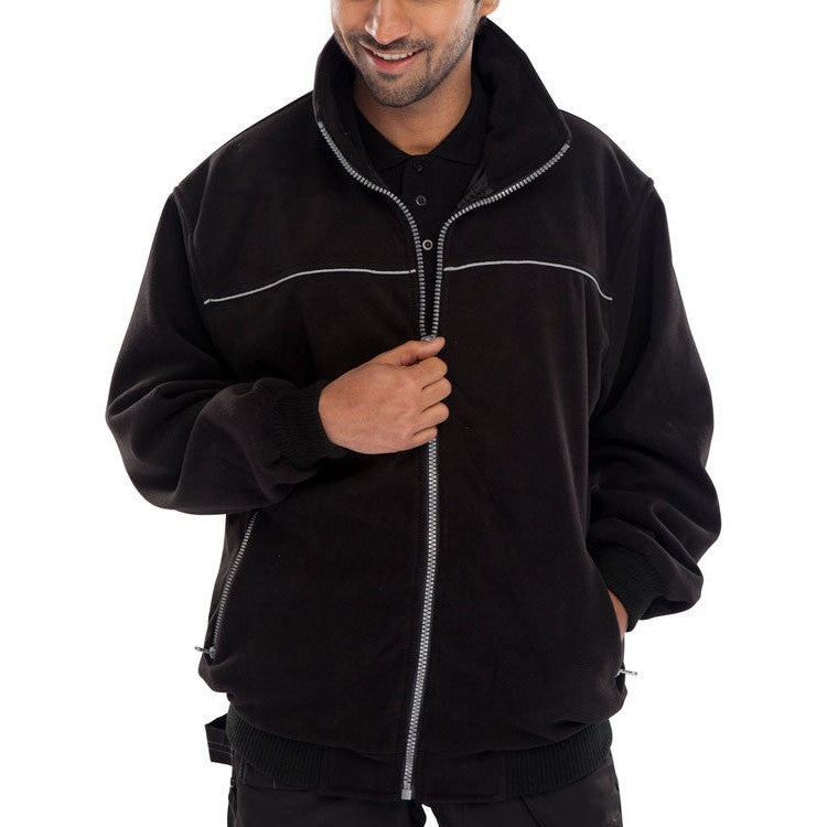 Beeswift Endeavour Fleece Jacket 360gsm Full Zip Hooded Ribbed Cuffs Pockets