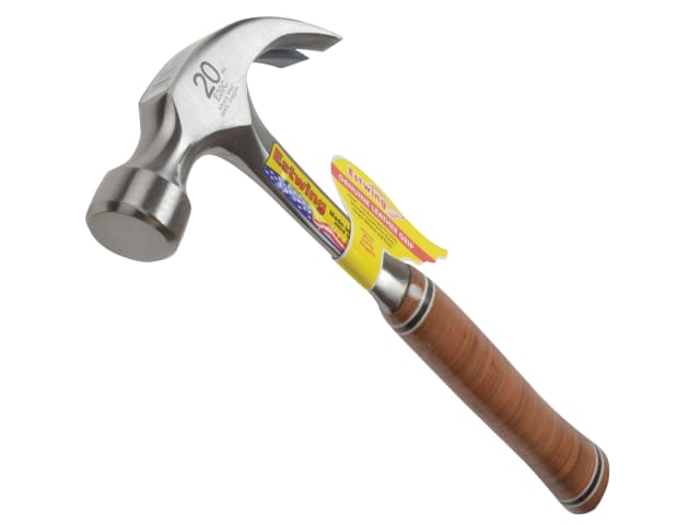 Estwing E20C Curved Claw Hammer 20oz Leather Grip One-Piece Steel Made in USA