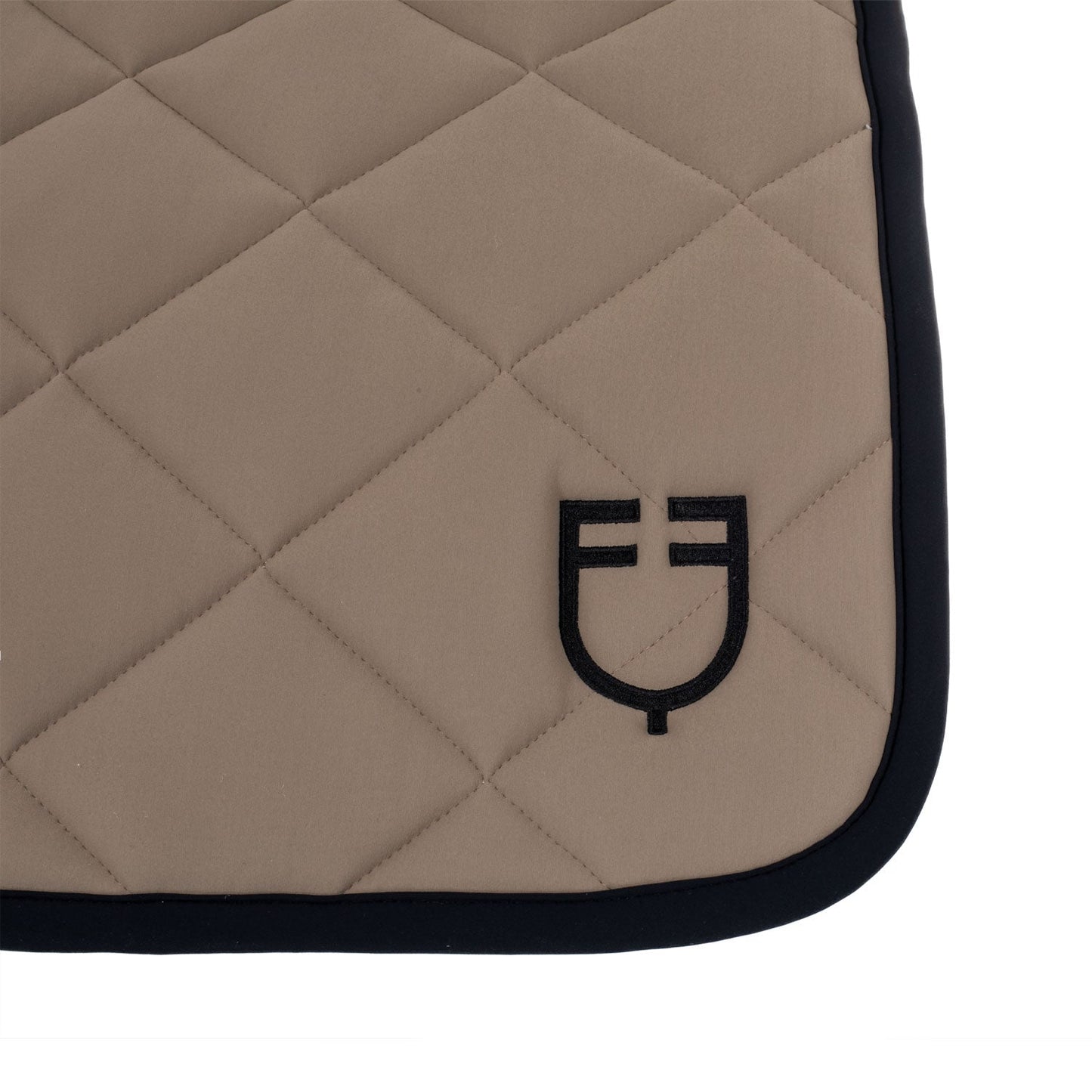 Equestro Horse Jumping Saddle Pad With Embroidered Logo Black Line Edition