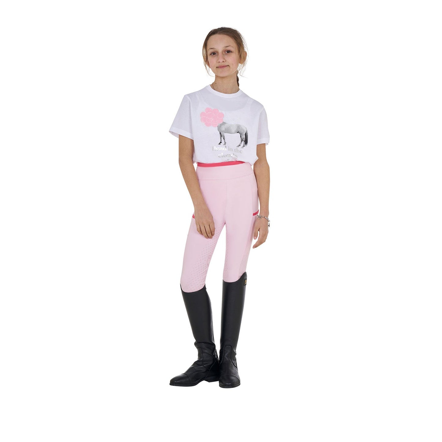 Equestro Girls' Head In The Clouds Cotton T-Shirt #colour_white
