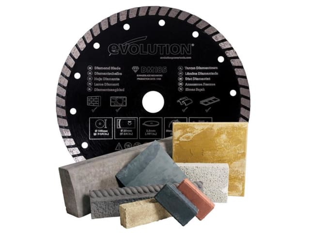 Evolution 185mm Segmented Diamond Blade for Stone Concrete Marble Cutting