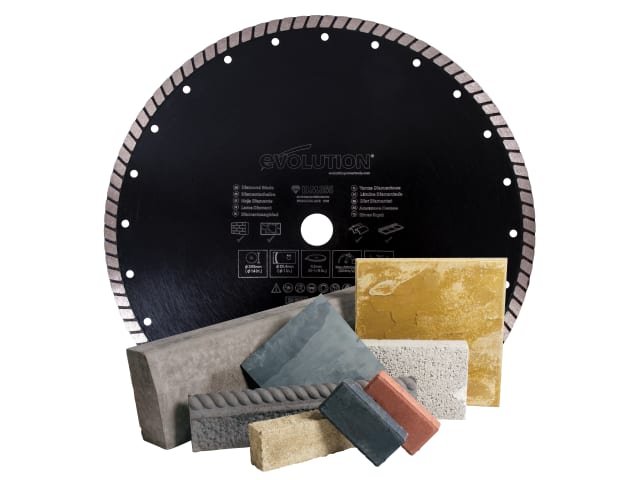 Evolution RAGE Diamond Blade 355mm Segmented Rim for Stone Concrete Marble