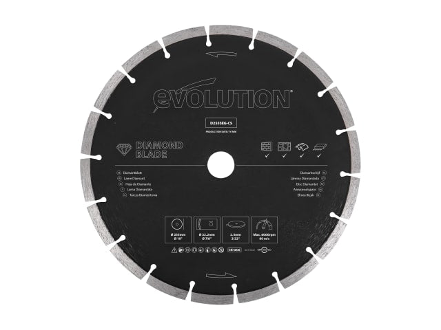 Evolution 255mm General Purpose Diamond Blade for Concrete and Masonry