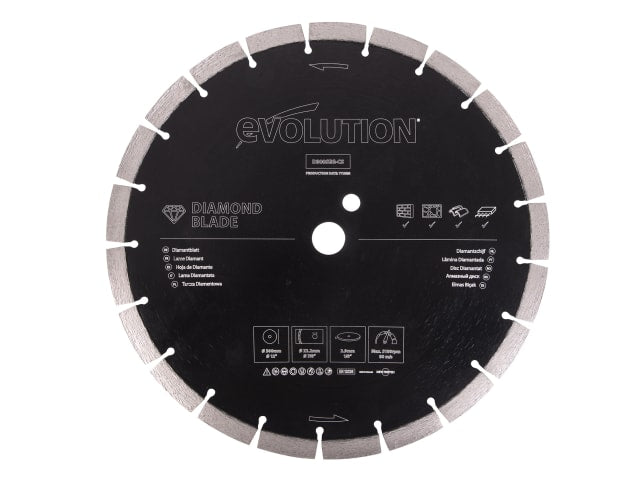 Evolution 300mm Diamond Blade for Concrete Brick Pavers Steel Cutting 22.2mm