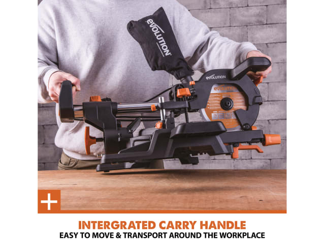 Evolution R210SMS-300+ Pro Sliding Mitre Saw 210mm 1500W Multi-Material