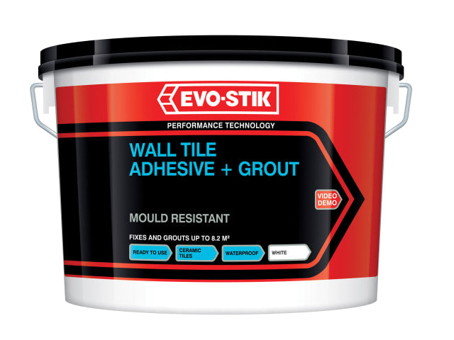 EVO-STIK Mould Resistant Wall Tile Adhesive & Grout 5L Brilliant White