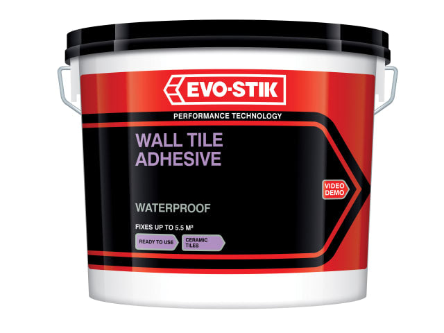 Evo-Stik Waterproof Wall Tile Adhesive 2.5L Ready-Mixed for Interior Use