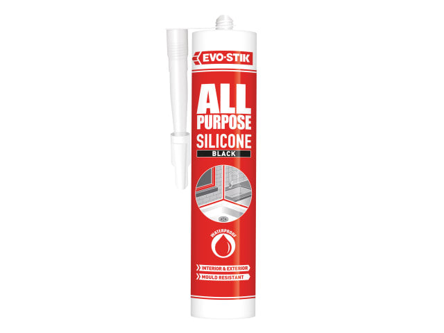 EVO-STIK All Purpose Flex Silicone Sealant Black C20 Waterproof Mould Resistant