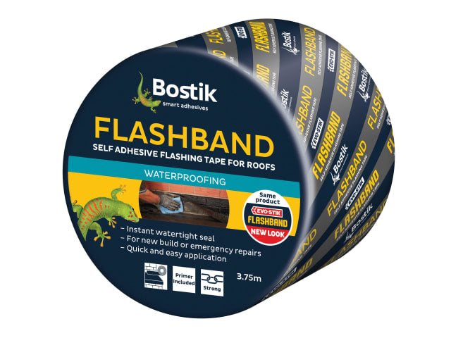 Bostik Flashband & Primer 225mm x 3.75m Self-Adhesive Roof Sealant Strip