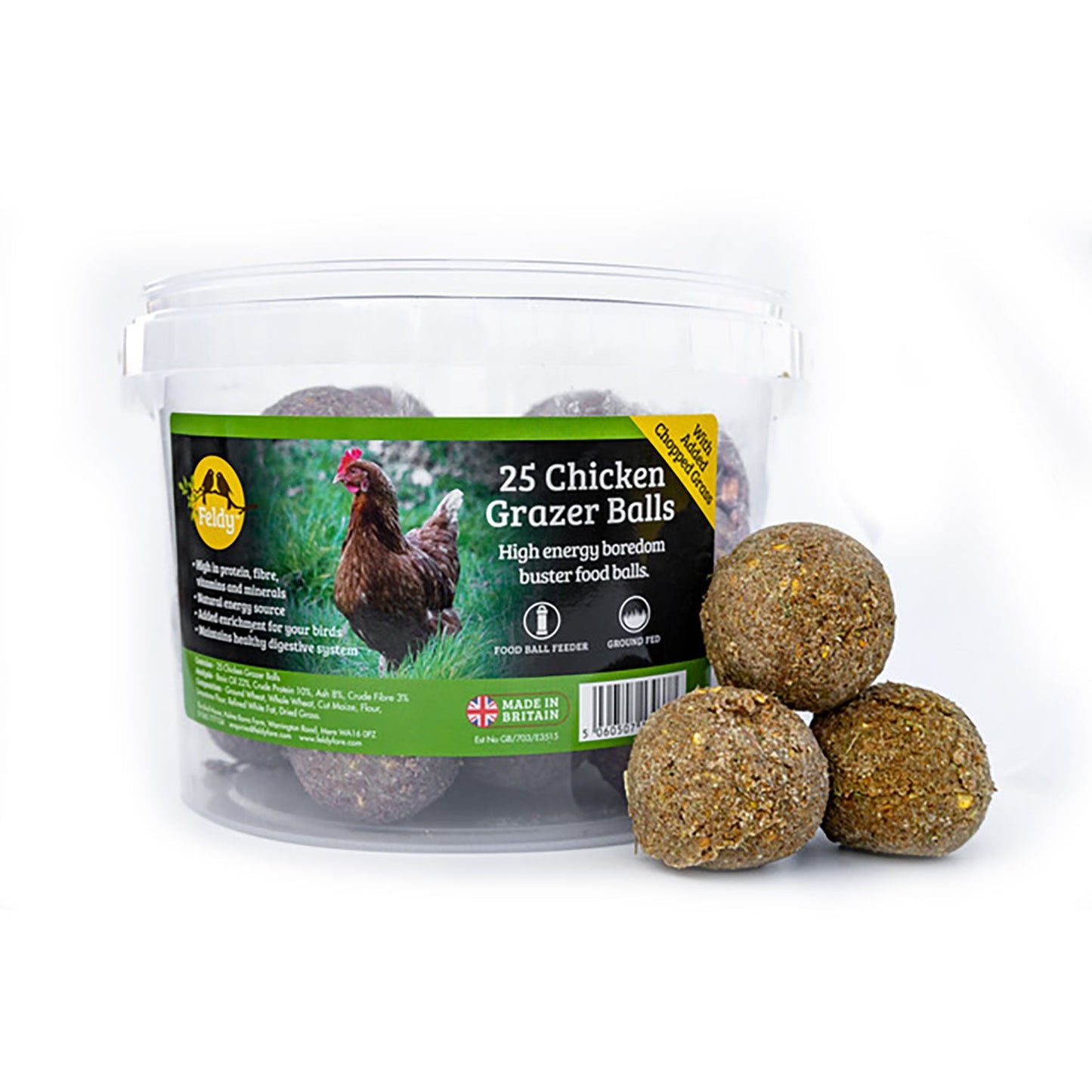 Feldy Chicken Grazer Balls Natural Foraging Treats for Healthy Chickens