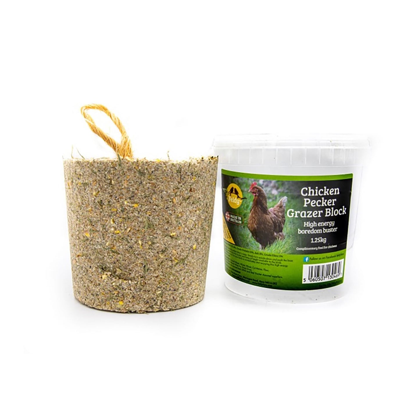 Feldy Chicken Pecker Grazer Block Natural Treat for Poultry Boredom Busting