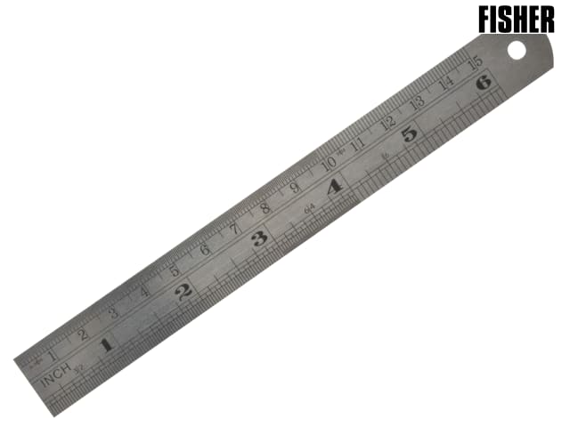 Fisher F106ME 150mm Steel Rule Double Sided Metric English Accurate Measurement
