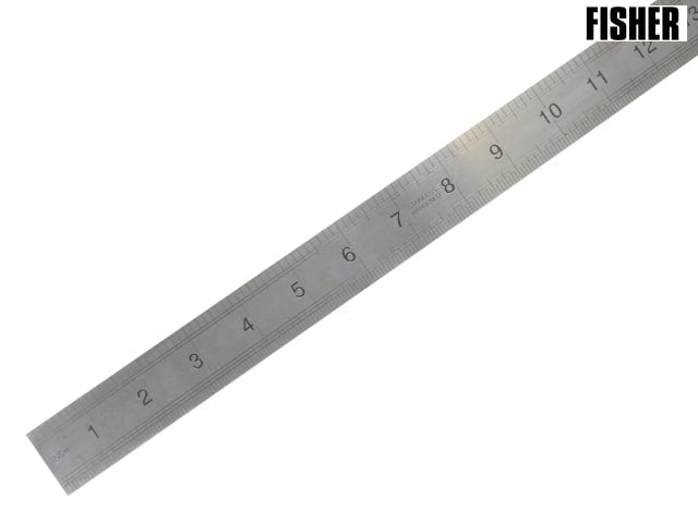 Fisher F124ME 600mm Stainless Steel Rule Double Sided Metric English Measurement