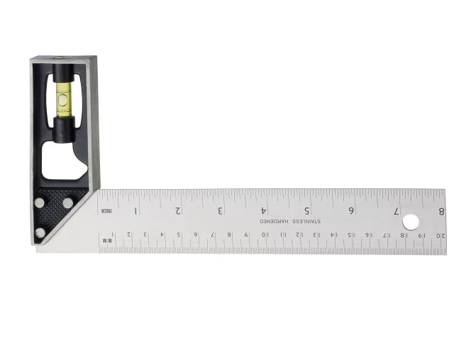 Fisher F24ME6 150mm Try Square with Spirit Level Stainless Steel Blade