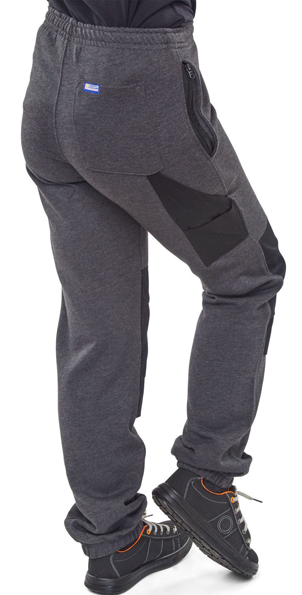 Beeswift Grey Fleece Jogging Bottoms with Knee Pad Pockets and Zipped Pockets
