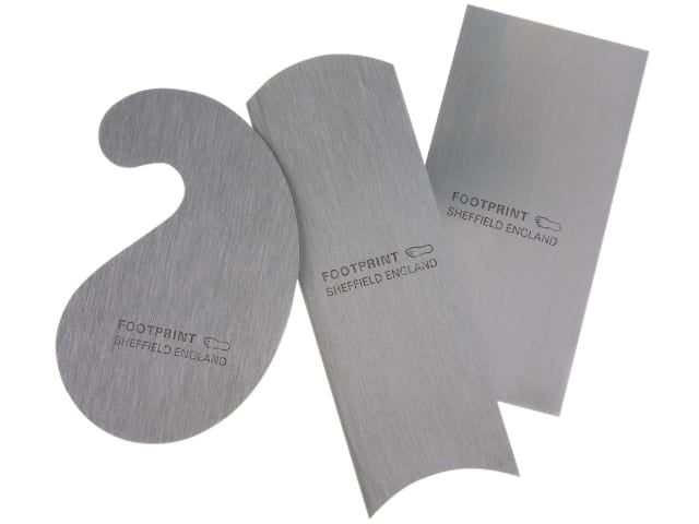 Footprint 242 Shaped Cabinet Scraper Set 3 Piece European Steel Wood Finishing