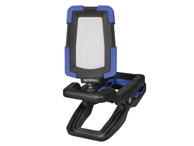 Faithfull 10W Rechargeable Clip Light 1000 Lumens 360° Swivel Heavy-Duty Clamp
