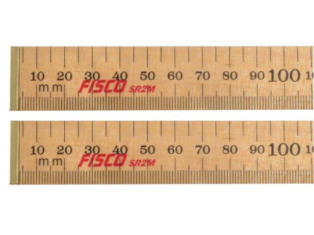Fisco SR2ME 2m Surveyors Rod Wooden Rule with English and Metric Markings