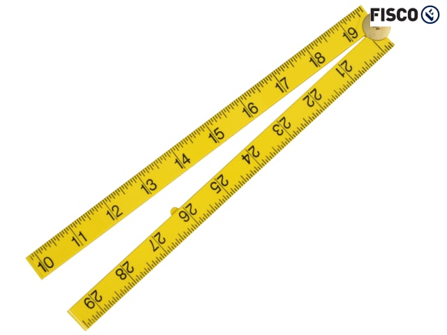 Fisco Yellow ABS Nylon Rule 1m 39in Four-Fold Workshop Measuring Tool