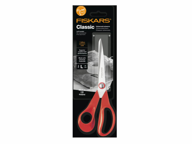 Fiskars LeftHanded GeneralPurpose Scissors 210mm Ergonomic Handle StainlessSteel