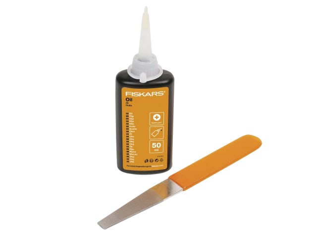 Fiskars Maintenance Kit with Guide Book Diamond File and Oil for Blades