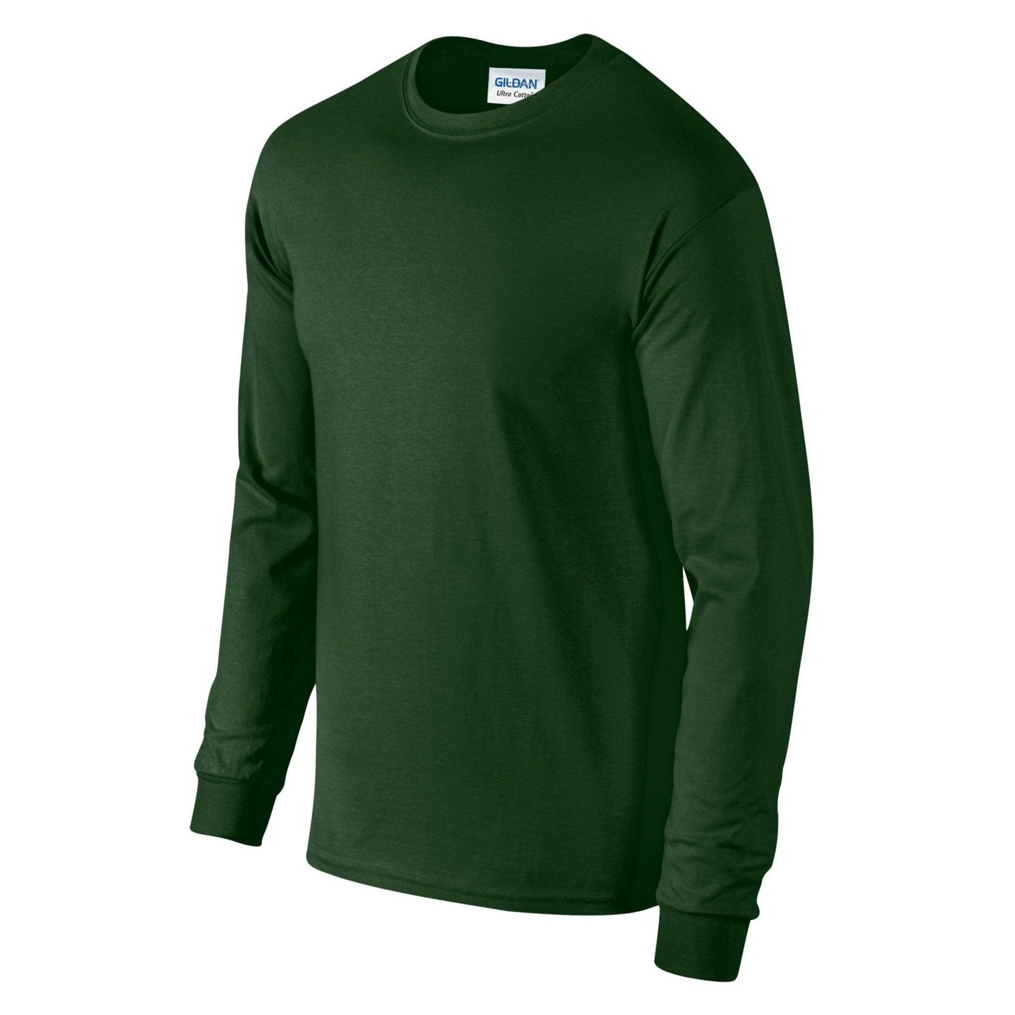 Gildan Ultra Cotton Long Sleeve T-Shirt Forest 100% Cotton Classic Fit