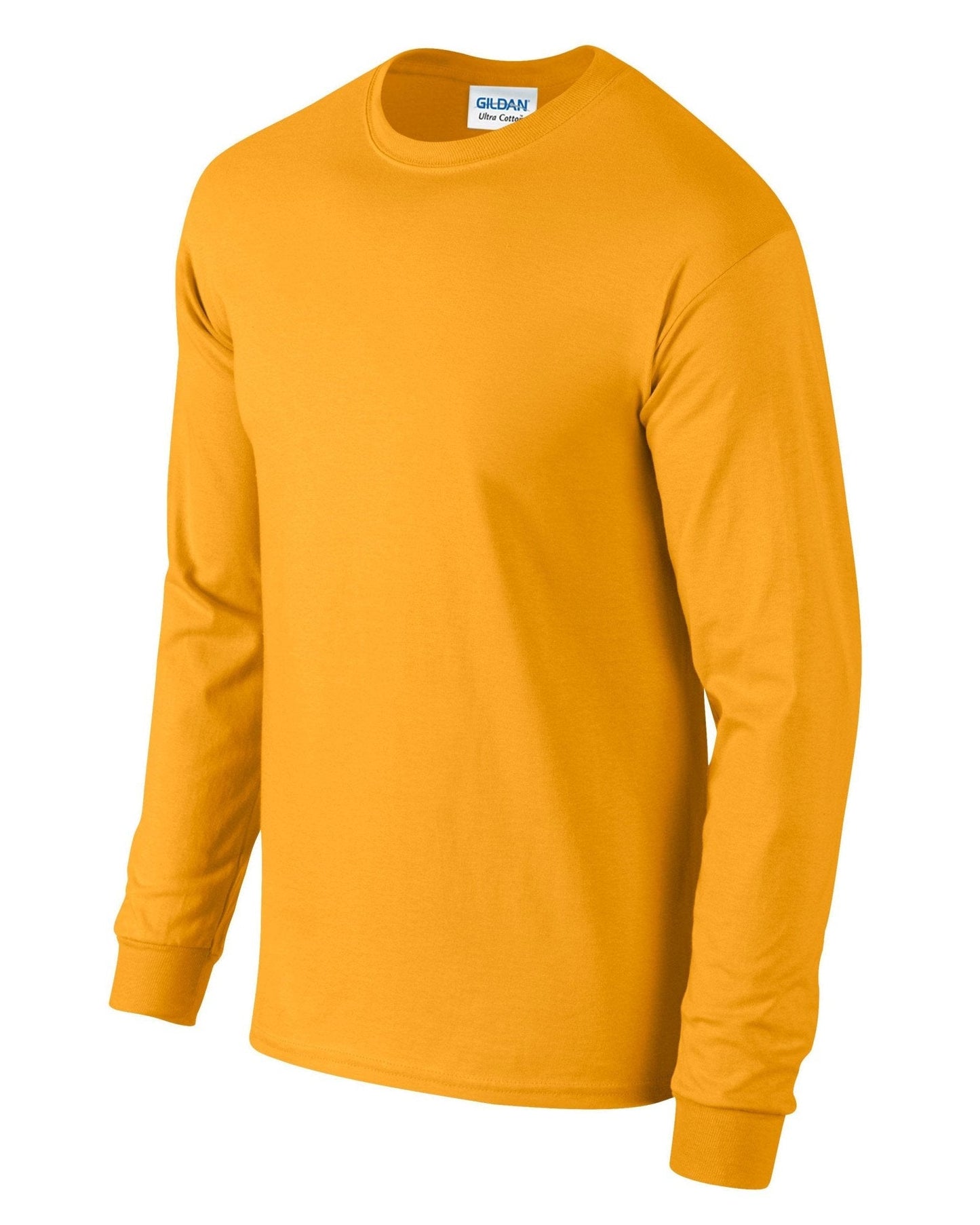 Gildan Ultra Cotton Long Sleeve T-Shirt Gold 100% Cotton Classic Fit S-3XL
