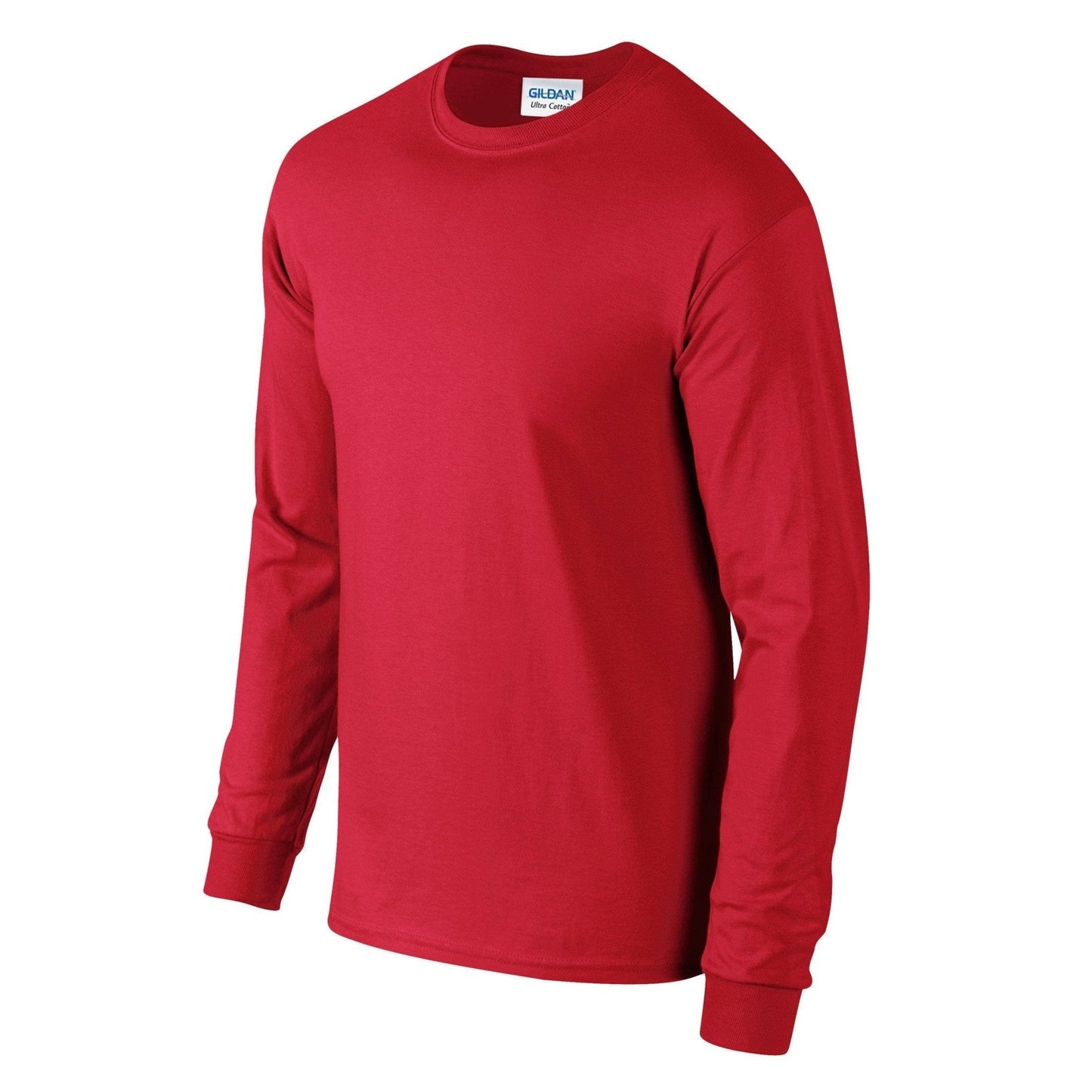 Gildan Ultra Cotton Long Sleeve T-Shirt Red 100% Cotton Classic Fit S-5XL